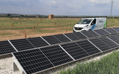 Sistema de reg per degoteig amb energia fotovoltaica