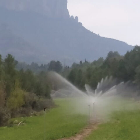 Parque natural de Montserrat, reg per aspersió, riego por aspersión