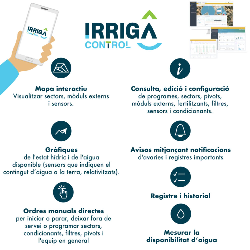 reg a distancia, irriga control, control remoto, automatitzacio