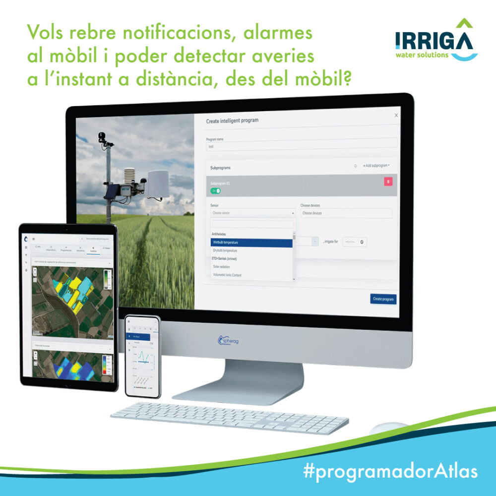 atlas3 programador ATLAS, gestió a distància, gestión a distancia, gestió reg, programador, gestión riego, SPHERAG